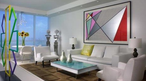 living room white color design